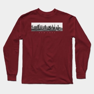 New York City skyline Vintage Retro print Long Sleeve T-Shirt